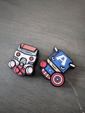 CROCS Marvel Star Lord & Captain America Shoe Jibbitz Charms